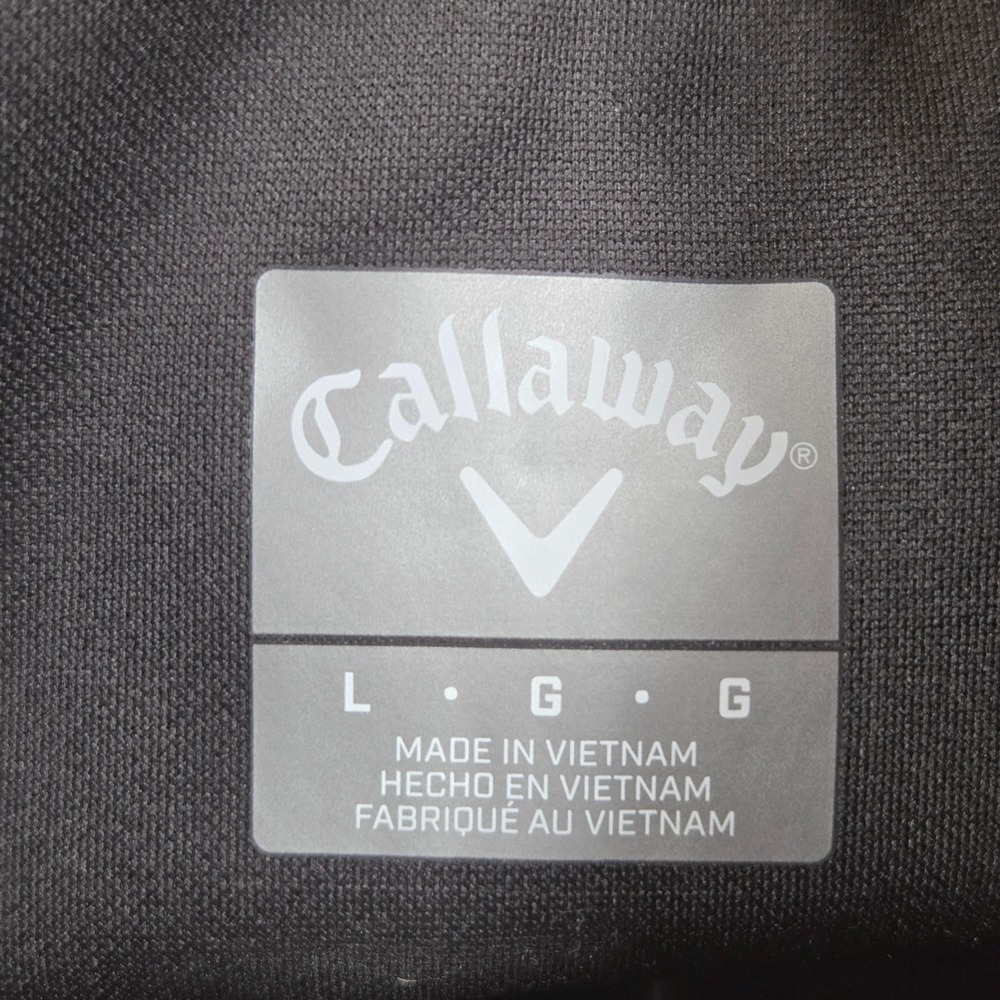 Callaway Mens Large Charcoal Grey Quarter Zip Fleece Lined Pullover Jacket - Picture 10 of 10